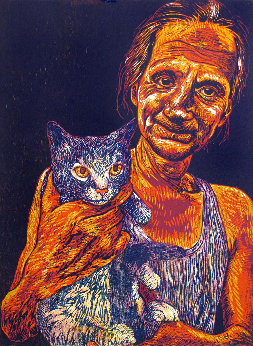 Steve Holding Cat (No. 1)