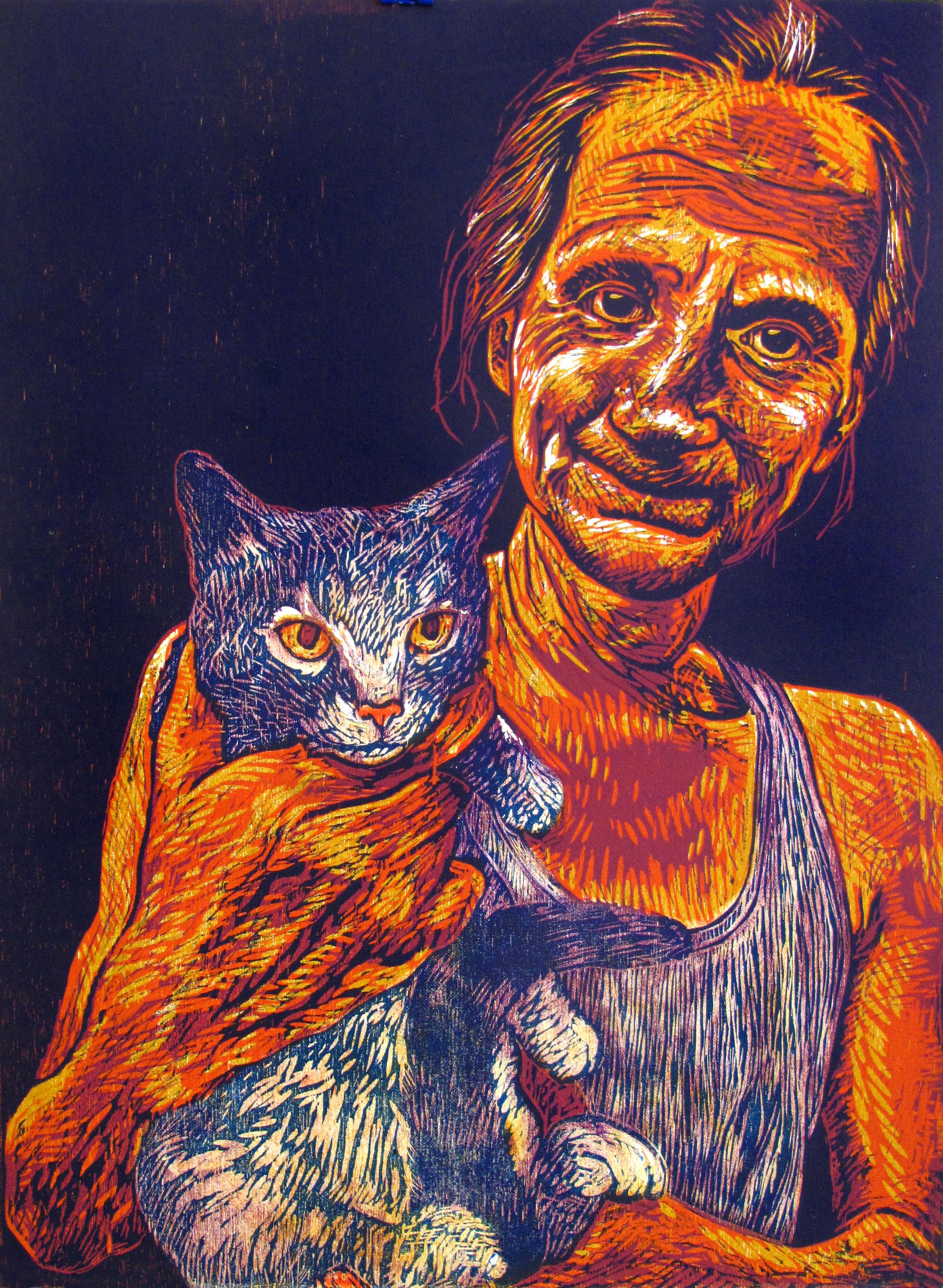 Steve Holding Cat (No. 1)